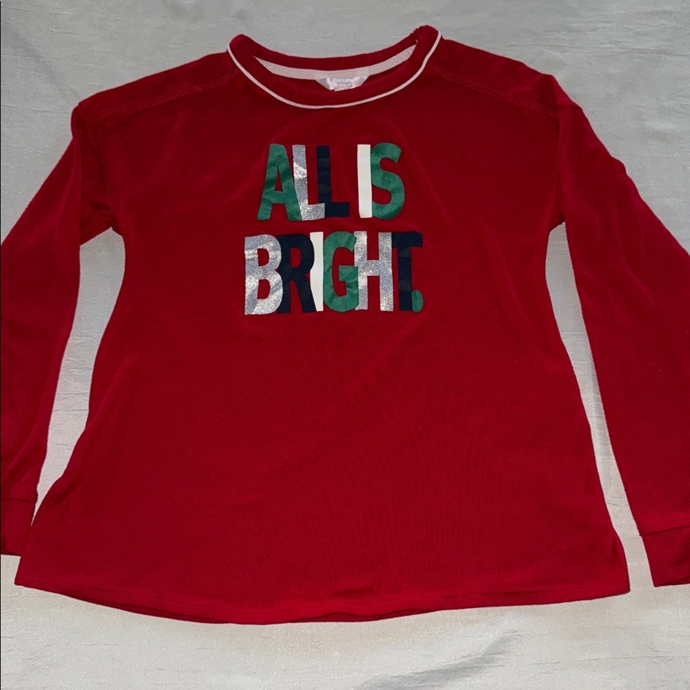 Secret Treasures Pajama Set All Is Bright Long Sleeve Top & Plaid Joggers Sz S - Picture 5 of 14